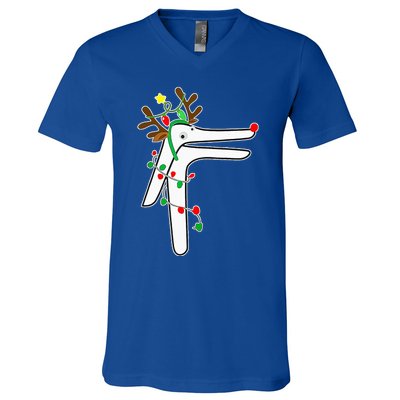 Christmas Reindeer Speculum Nurse OBGYN L&D Nursing Xmas  V-Neck T-Shirt