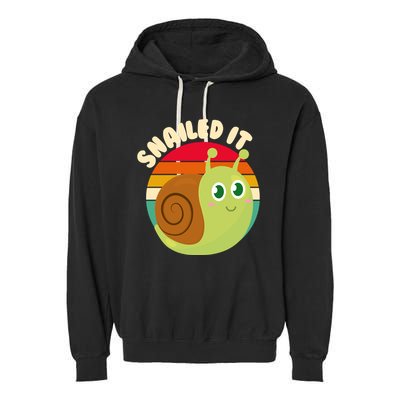 Cute Retro Snailed It Garment-Dyed Fleece Hoodie