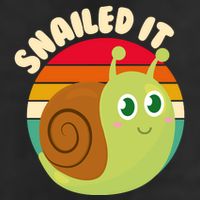 Cute Retro Snailed It 7 Panel Mesh Trucker Snapback Hat