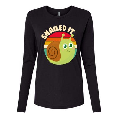 Cute Retro Snailed It Womens Cotton Relaxed Long Sleeve T-Shirt