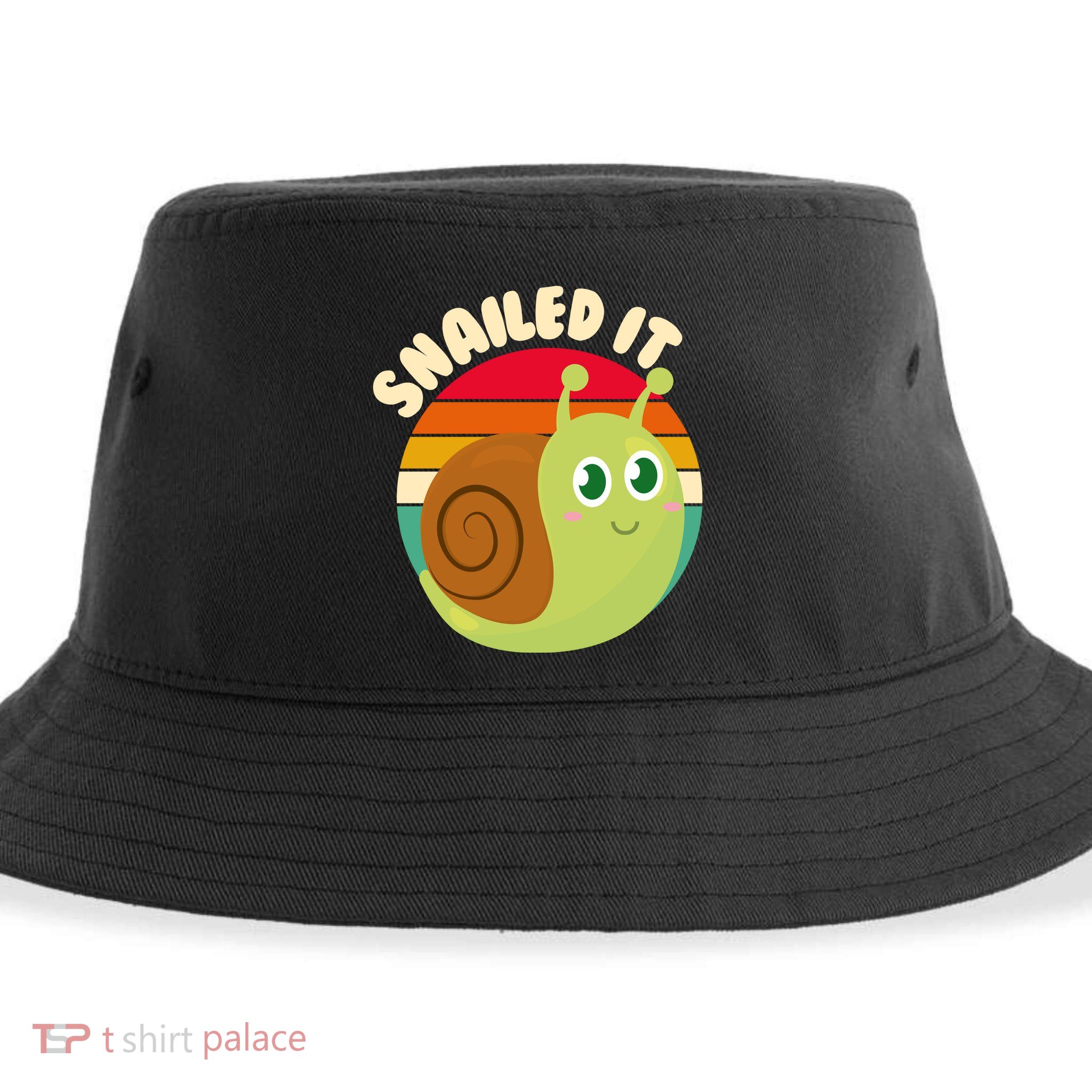 Cute Retro Snailed It Sustainable Bucket Hat