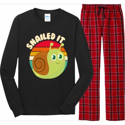 Cute Retro Snailed It Long Sleeve Pajama Set