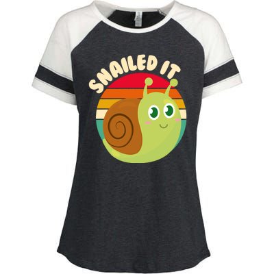 Cute Retro Snailed It Enza Ladies Jersey Colorblock Tee