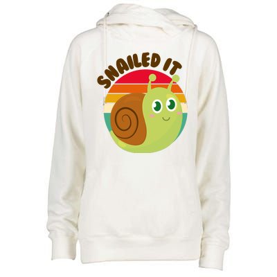 Cute Retro Snailed It Womens Funnel Neck Pullover Hood