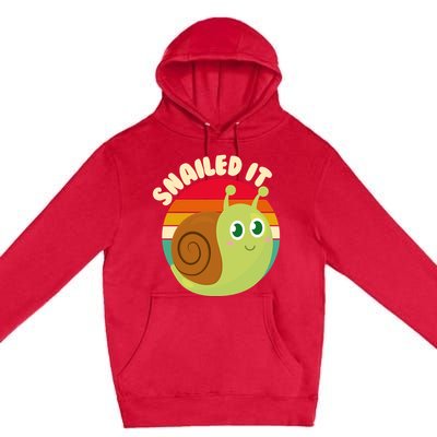 Cute Retro Snailed It Premium Pullover Hoodie
