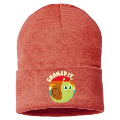 Cute Retro Snailed It Sustainable Knit Beanie