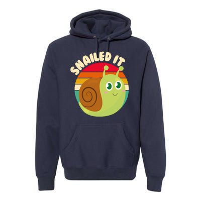 Cute Retro Snailed It Premium Hoodie