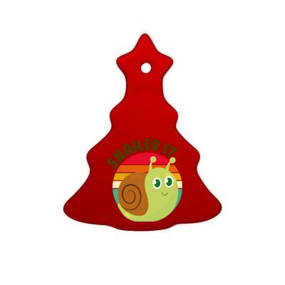 Cute Retro Snailed It Ceramic Tree Ornament