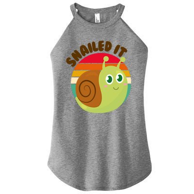 Cute Retro Snailed It Women’s Perfect Tri Rocker Tank