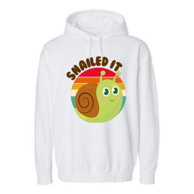 Cute Retro Snailed It Garment-Dyed Fleece Hoodie