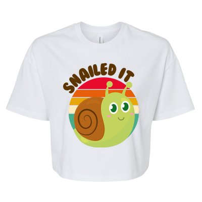 Cute Retro Snailed It Bella+Canvas Jersey Crop Tee