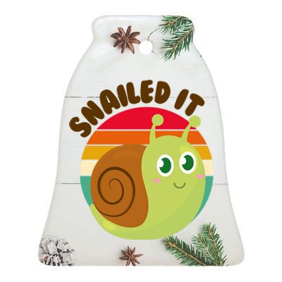 Cute Retro Snailed It Ceramic Bell Ornament