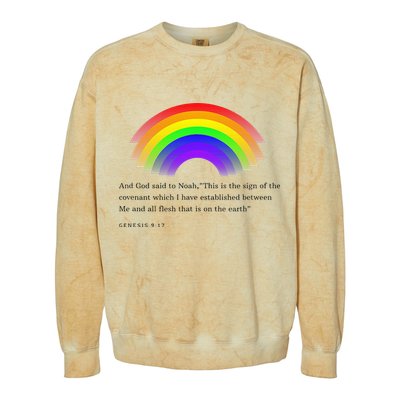 Christian Rainbow Scripture Colorblast Crewneck Sweatshirt