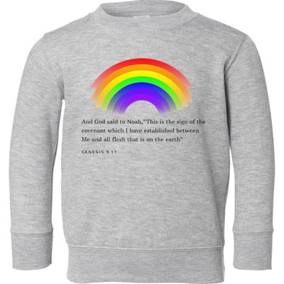 Christian Rainbow Scripture Toddler Sweatshirt
