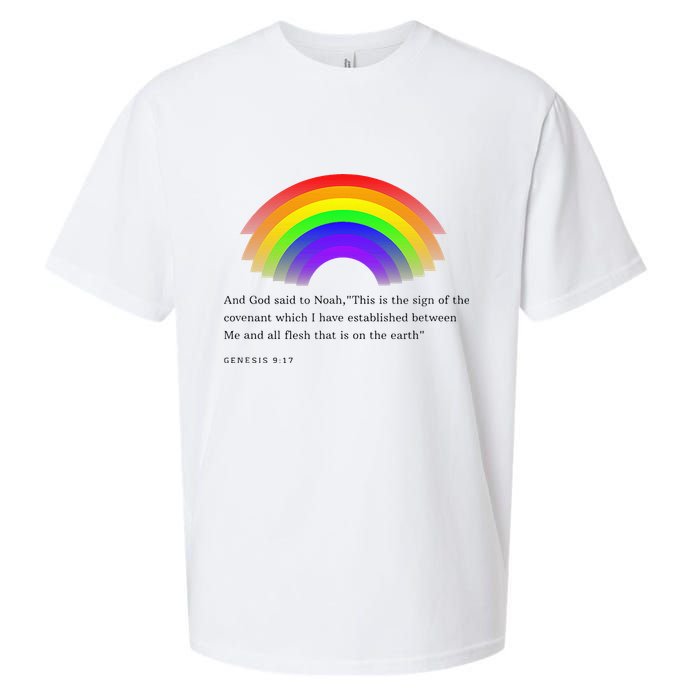 Christian Rainbow Scripture Sueded Cloud Jersey T-Shirt