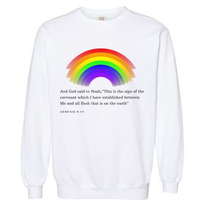 Christian Rainbow Scripture Garment-Dyed Sweatshirt