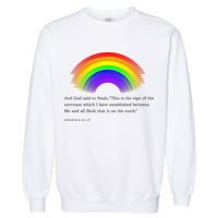 Christian Rainbow Scripture Garment-Dyed Sweatshirt