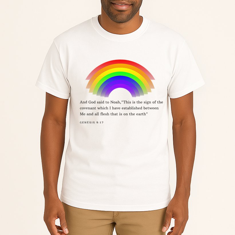 Christian Rainbow Scripture Tall T-Shirt