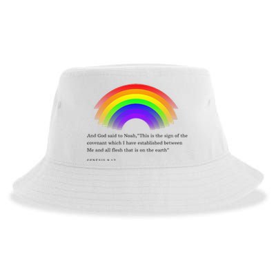 Christian Rainbow Scripture Sustainable Bucket Hat