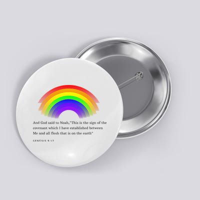 Christian Rainbow Scripture Button