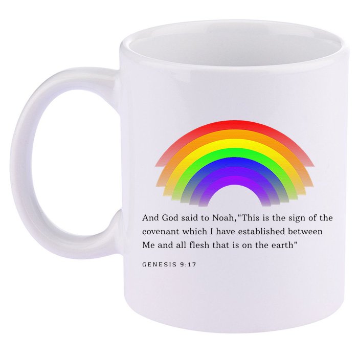 Christian Rainbow Scripture 11oz C Handle Ceramic Mug