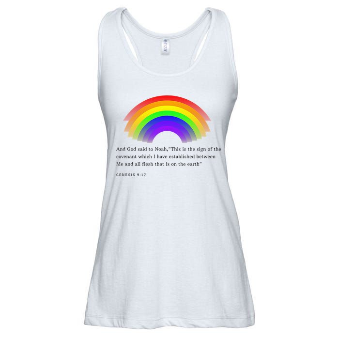 Christian Rainbow Scripture Ladies Essential Flowy Tank