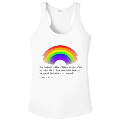 Christian Rainbow Scripture Ladies PosiCharge Competitor Racerback Tank