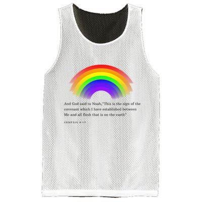 Christian Rainbow Scripture Mesh Reversible Basketball Jersey Tank