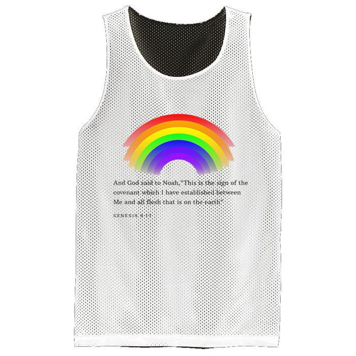 Christian Rainbow Scripture Mesh Reversible Basketball Jersey Tank