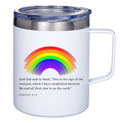 Christian Rainbow Scripture 12oz Stainless Steel Coffee Mug