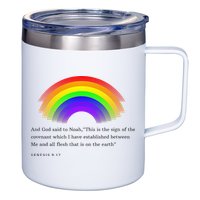 Christian Rainbow Scripture 12oz Stainless Steel Coffee Mug