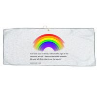 Christian Rainbow Scripture Large Microfiber Waffle Golf Towel