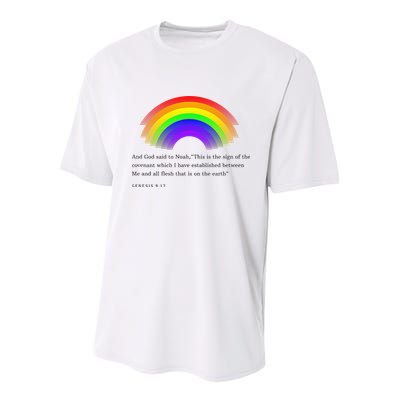 Christian Rainbow Scripture Youth Performance Sprint T-Shirt