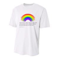 Christian Rainbow Scripture Youth Performance Sprint T-Shirt