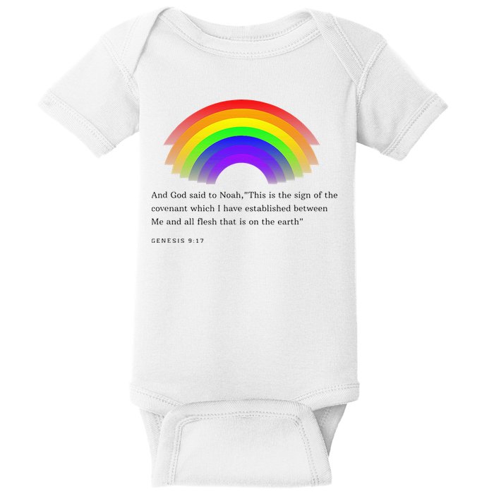 Christian Rainbow Scripture Baby Bodysuit
