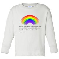 Christian Rainbow Scripture Toddler Long Sleeve Shirt