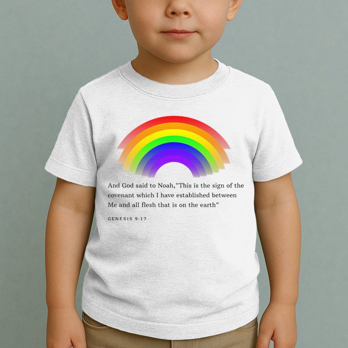 Christian Rainbow Scripture Toddler T-Shirt