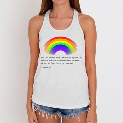 Christian Rainbow Scripture Women's Knotted Racerback Tank