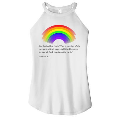 Christian Rainbow Scripture Women's Perfect Tri Rocker Tank