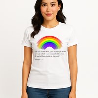 Christian Rainbow Scripture Womens T-Shirt