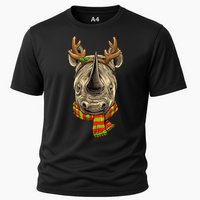 Christmas Rhinoceros Santa Clause Reindeer Xmas Safari Rhino Cooling Performance Crew T-Shirt