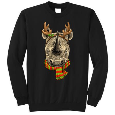 Christmas Rhinoceros Santa Clause Reindeer Xmas Safari Rhino Sweatshirt