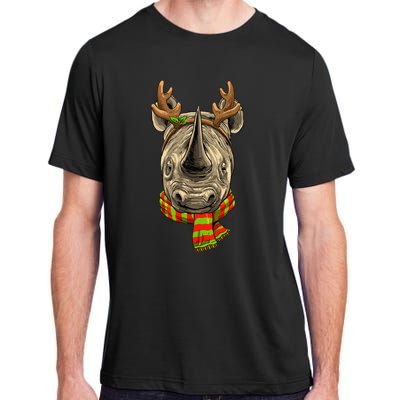 Christmas Rhinoceros Santa Clause Reindeer Xmas Safari Rhino Adult ChromaSoft Performance T-Shirt