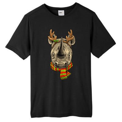 Christmas Rhinoceros Santa Clause Reindeer Xmas Safari Rhino Tall Fusion ChromaSoft Performance T-Shirt