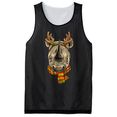 Christmas Rhinoceros Santa Clause Reindeer Xmas Safari Rhino Mesh Reversible Basketball Jersey Tank