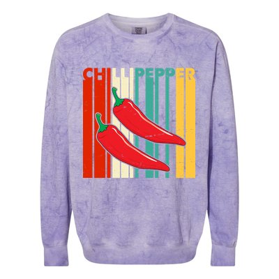 Chillipepper Retro Sunset Colorblast Crewneck Sweatshirt