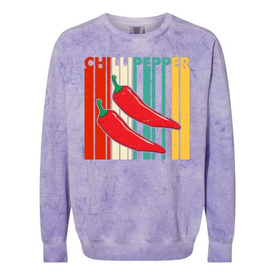 Chillipepper Retro Sunset Colorblast Crewneck Sweatshirt