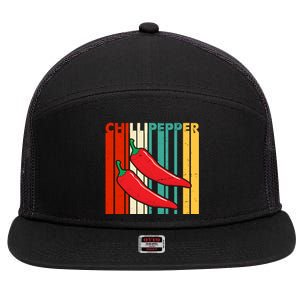 Chillipepper Retro Sunset 7 Panel Mesh Trucker Snapback Hat