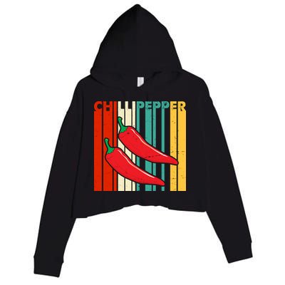 Chillipepper Retro Sunset Crop Fleece Hoodie