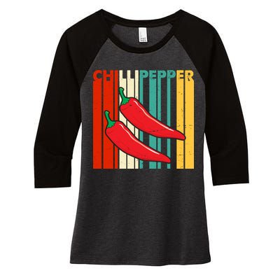 Chillipepper Retro Sunset Women's Tri-Blend 3/4-Sleeve Raglan Shirt